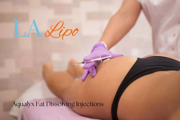 Woman having fat dissolving injections Port Glasgow on thighs