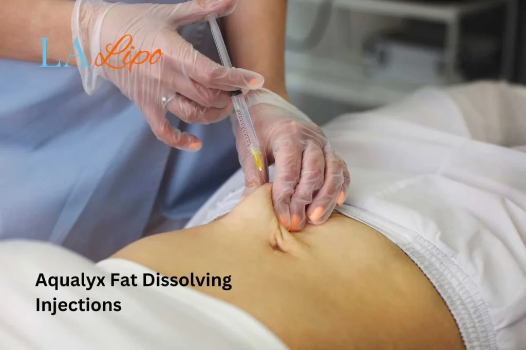 woman having fat dissolving injections Port Glasgow in the stomach