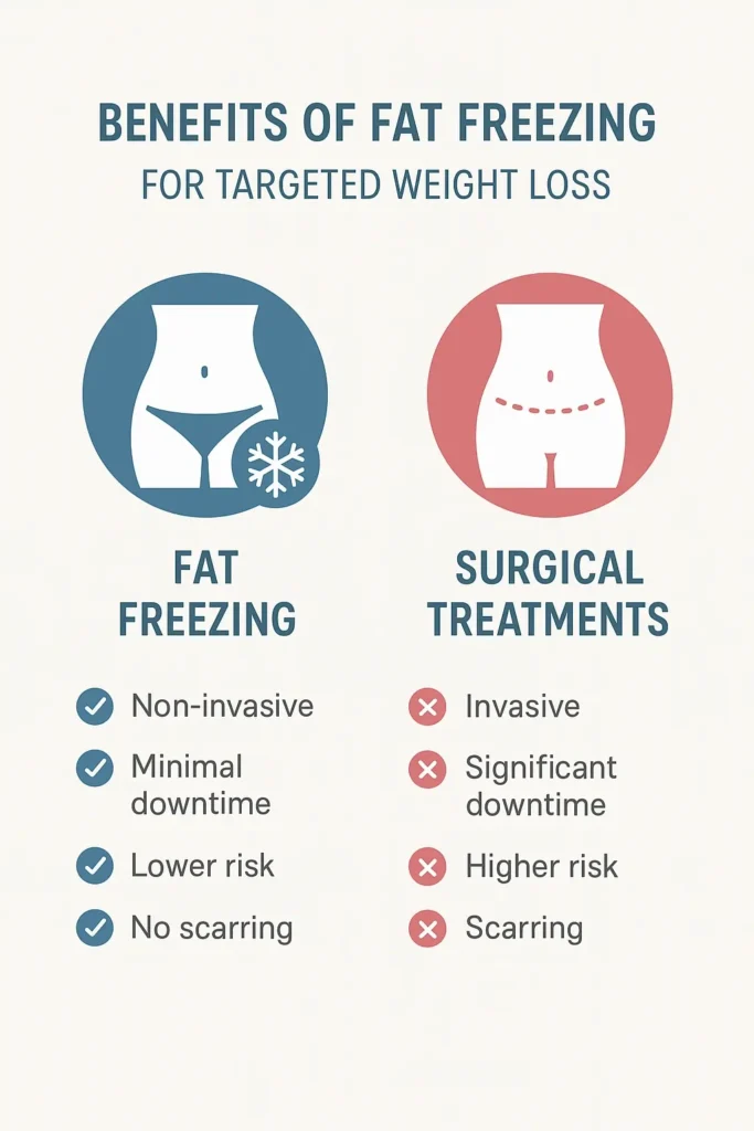 graphic showing the benefits of fat freezing Port Glasgow