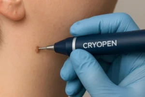 Person receiving skin tag removal Port Glasgow