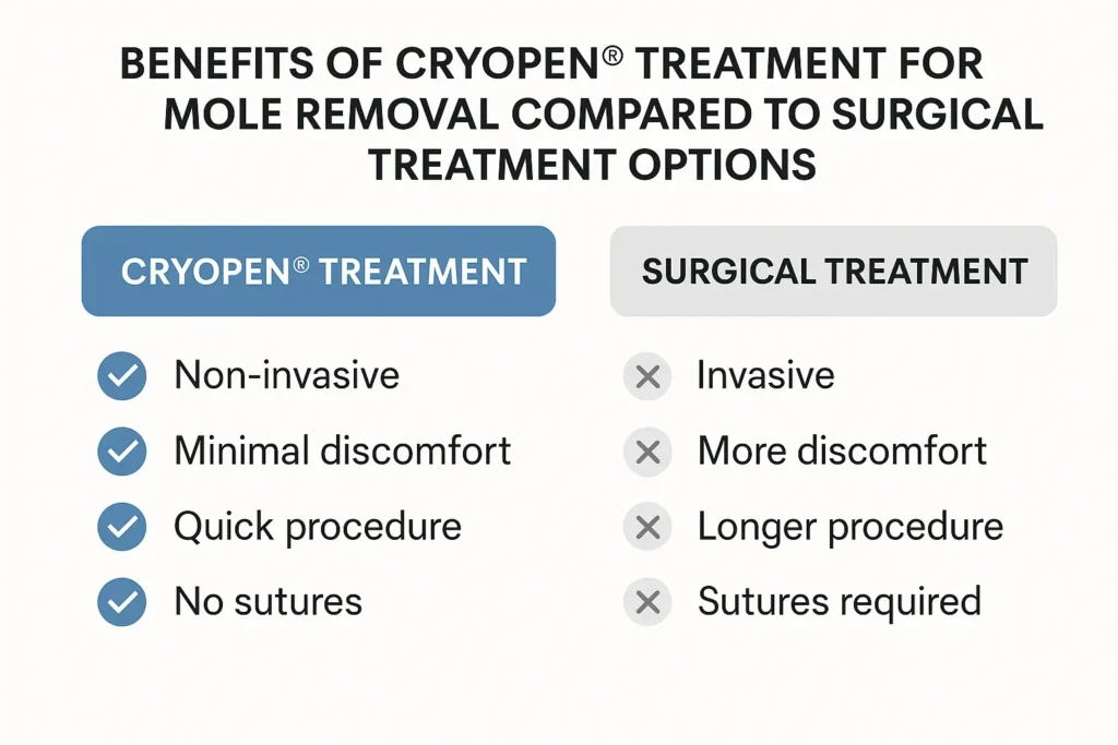 Benefits of facial mole removal Port Glasgow - call our team today to book a consultation